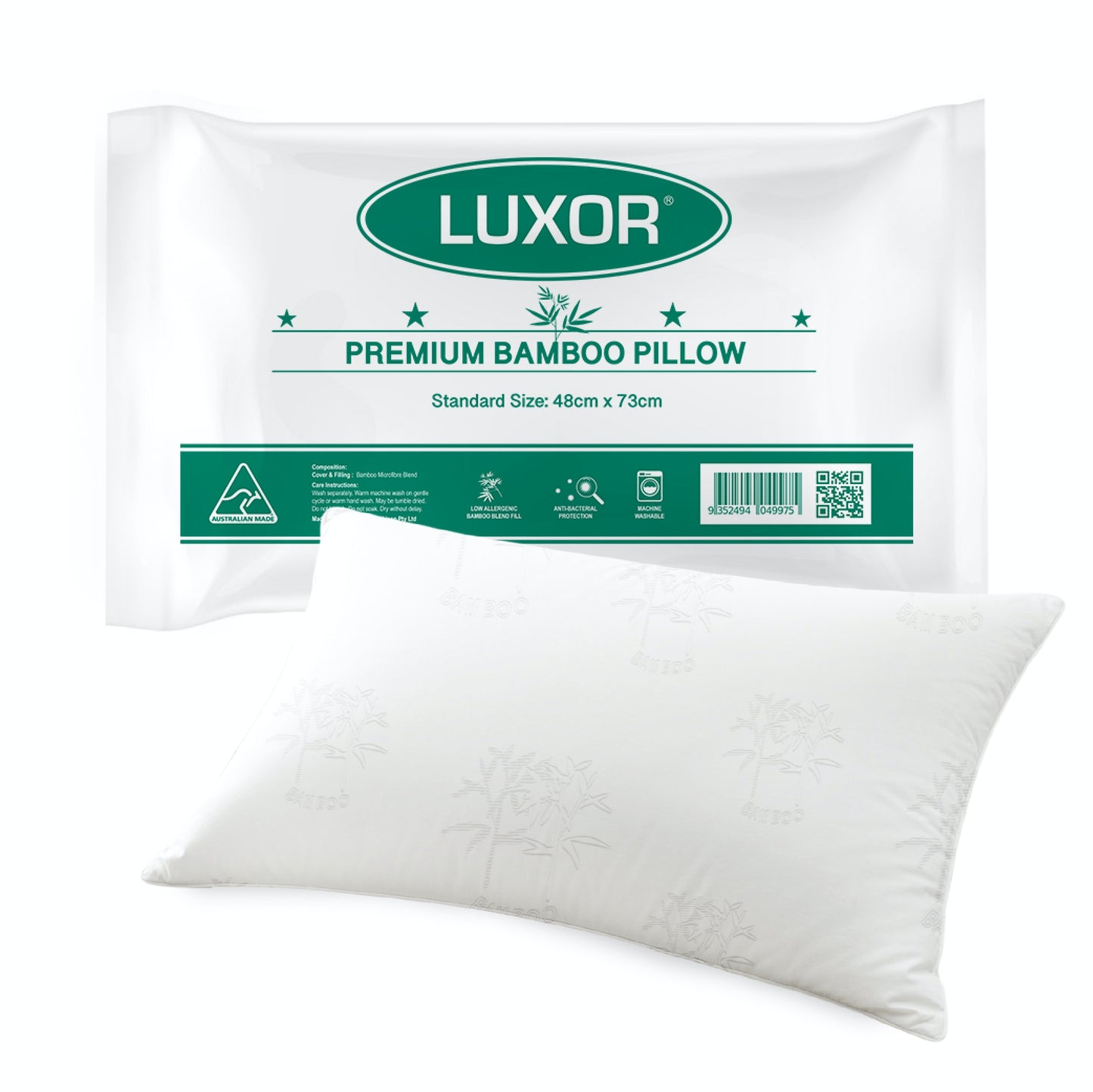 Australian Made Bamboo Cooling Pillow Standard Size
