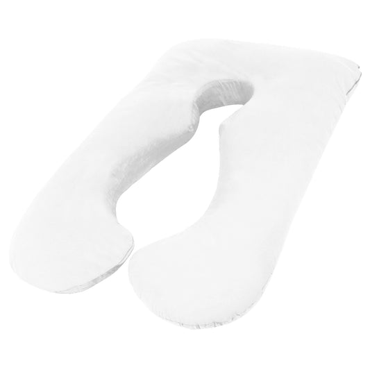 Maternity Pregnancy Nursing Sleeping Body Pillow with Pillowcase - White