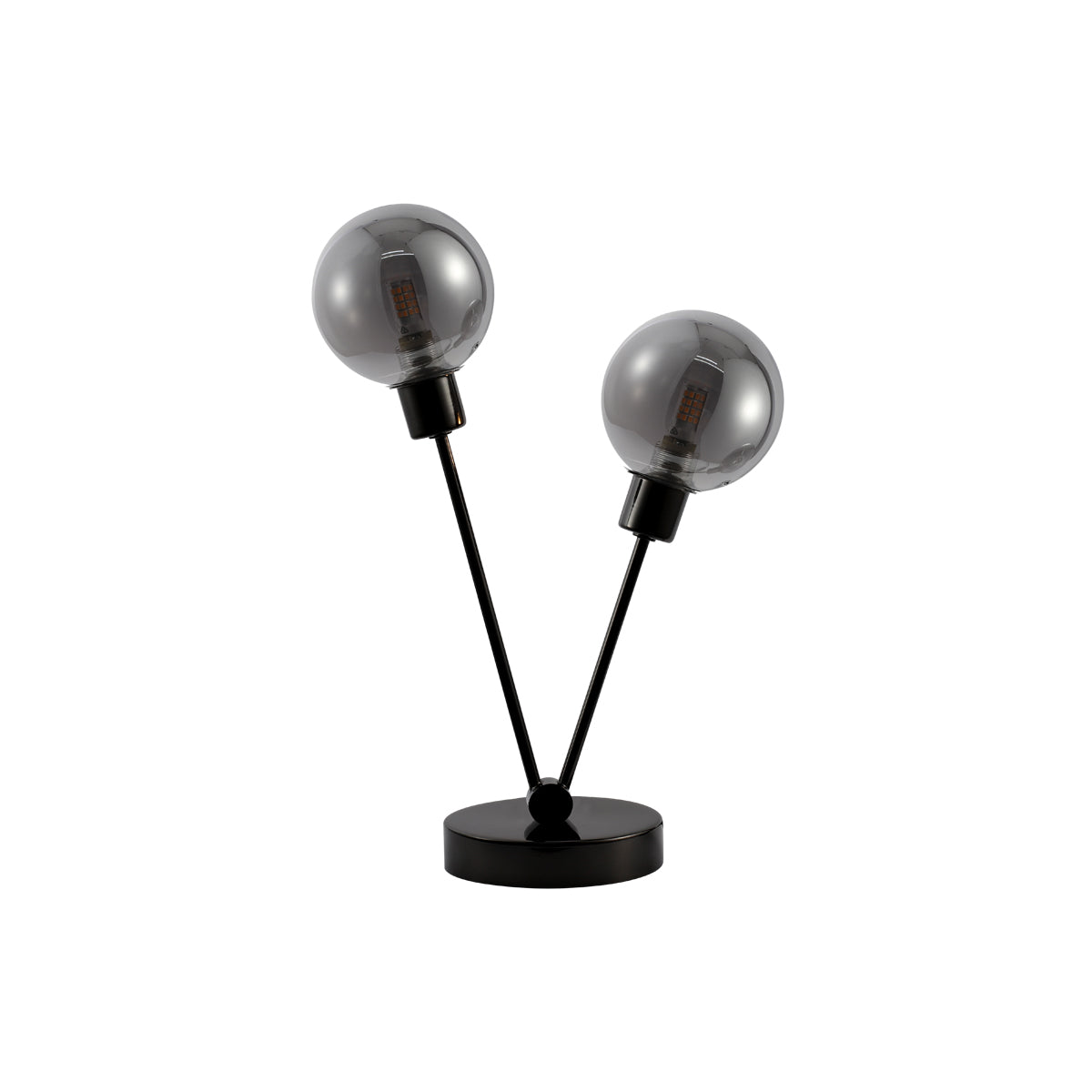 Polished Chrome Table Lamp - Black