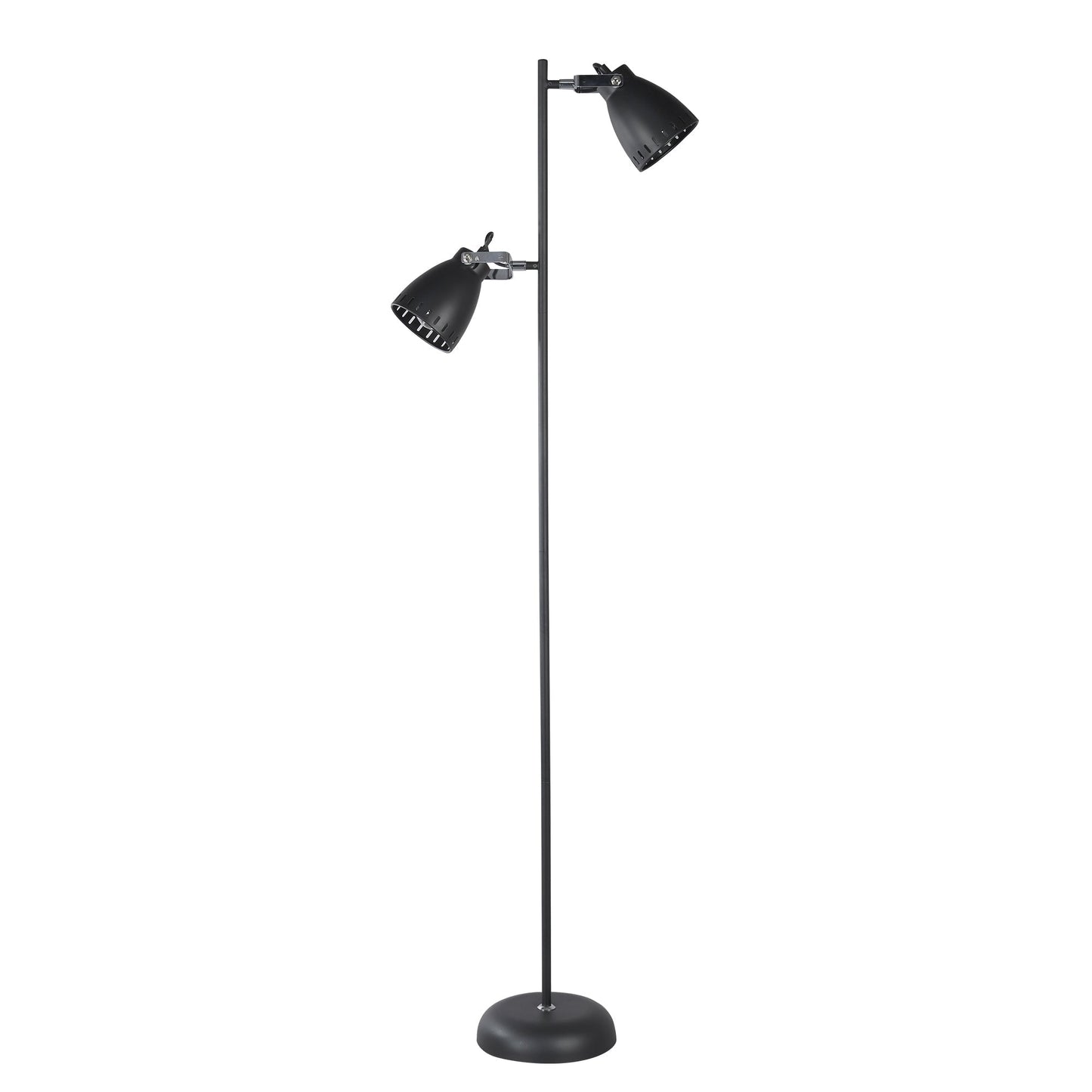 158cm Dual Light Metal Floor Lamp - Black