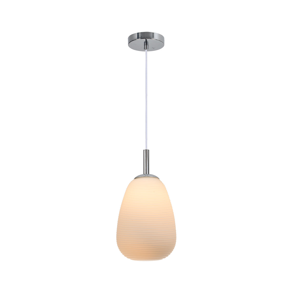 Ribbed Design Glass Pendant Light