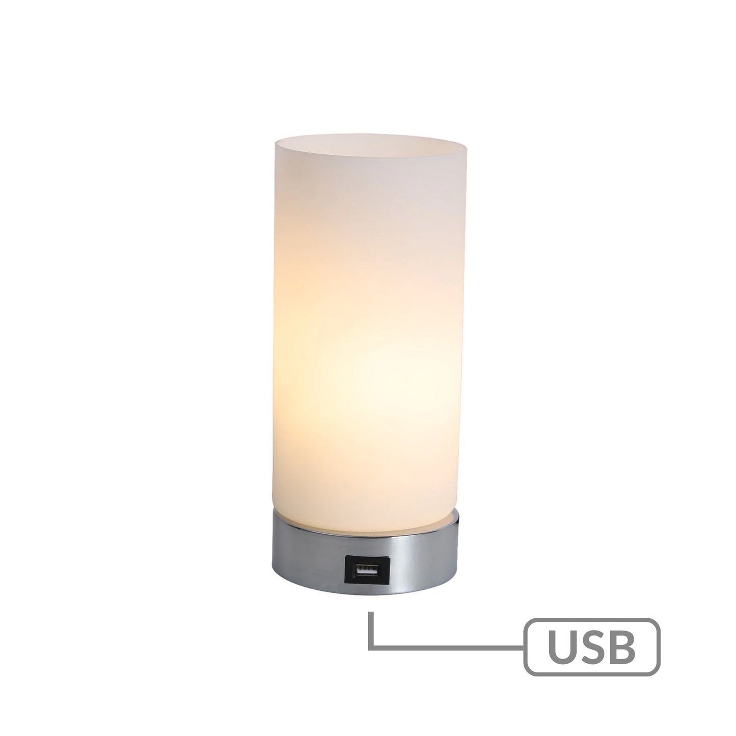 Cylinder Touch Lamp with USB Port