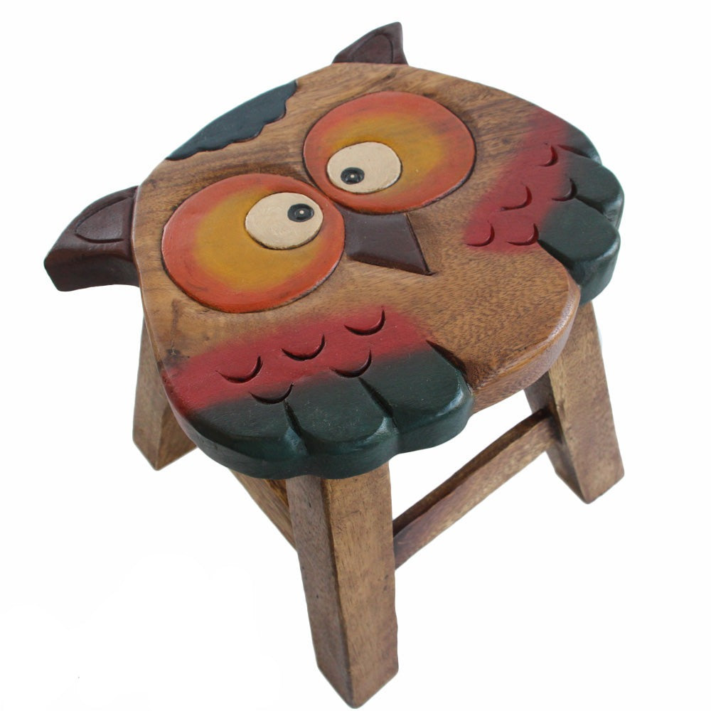 Kids Wooden Stool Owl