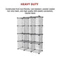 12 Cube Wire Grid Organiser Bookcase Storage Cabinet Wardrobe Closet - Black