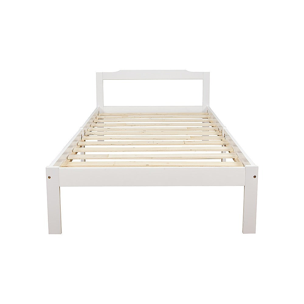 Gilly Wooden Bed Frame - White Single