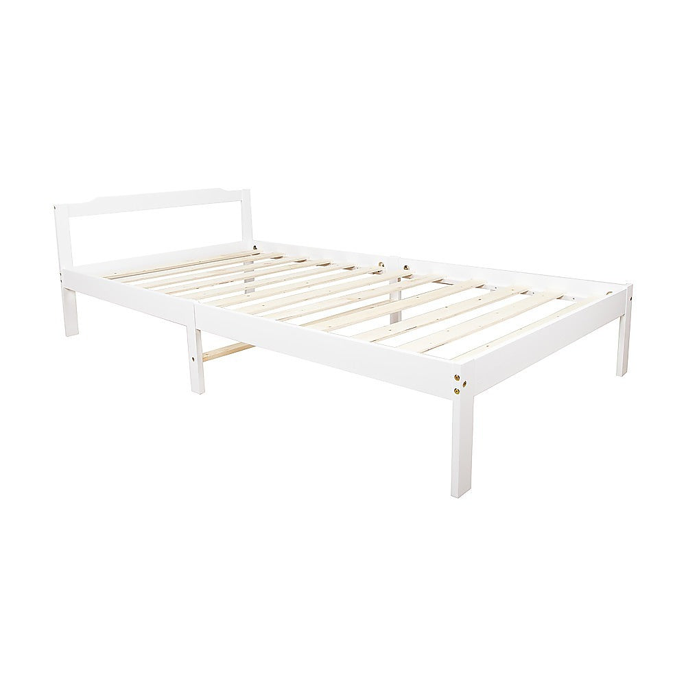 Gilly Wooden Bed Frame - White King Single