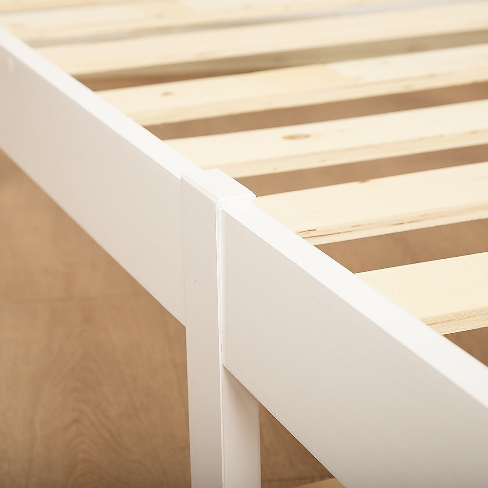 Gilly Wooden Bed Frame - White King Single