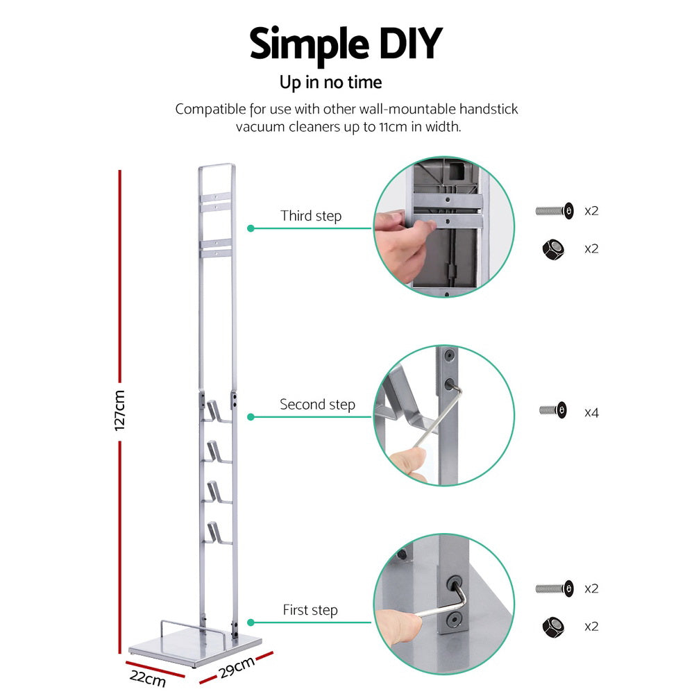Freestanding Vacuum Stand Rack For Dyson Handheld Cleaner V6 V7 V8 V10 V11 Silver