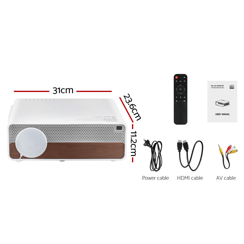 Portable WIFI Video Projector 4K Home Theatre HDMI 1080P Native