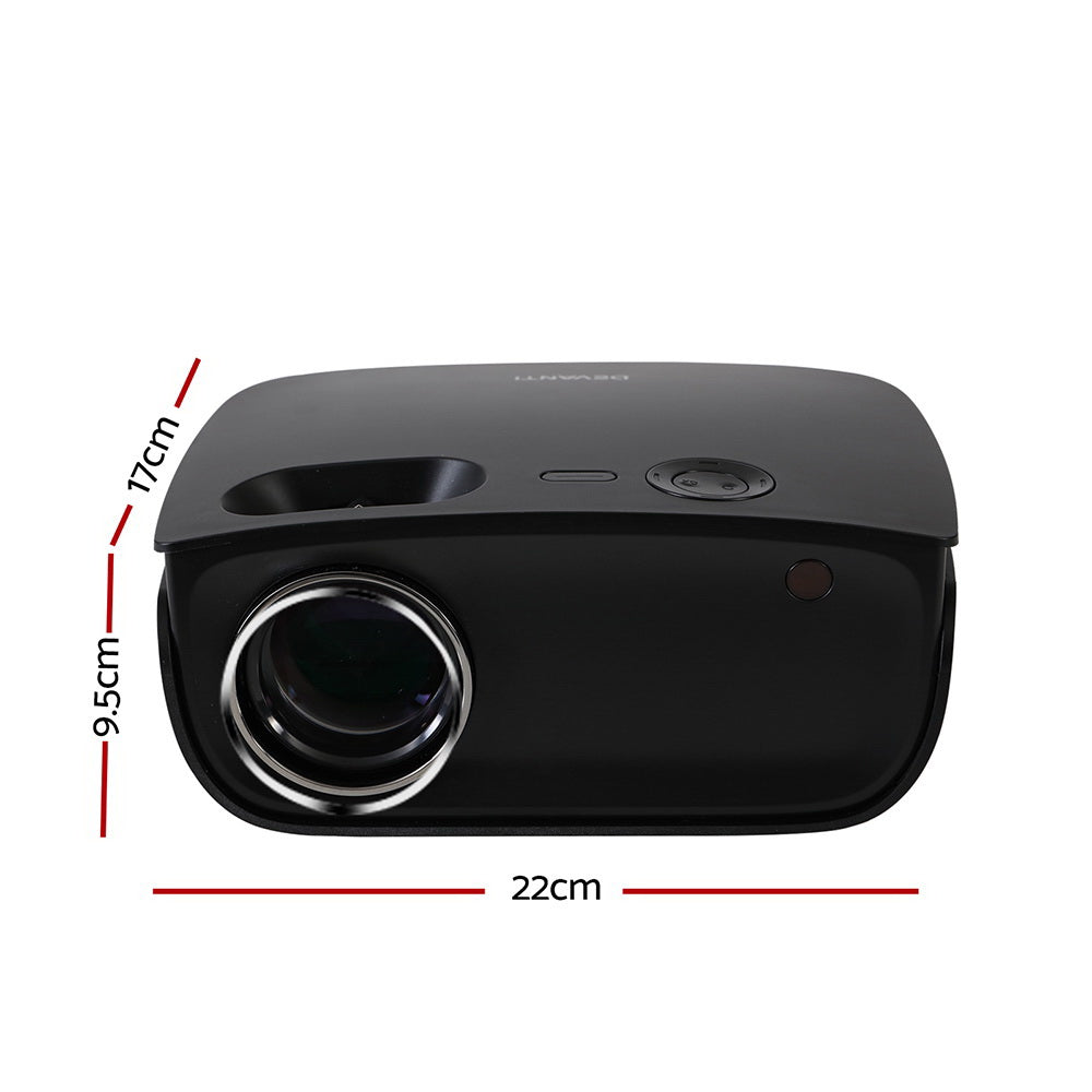 Mini Video Projector Wifi USB HDMI Portable 2000 Lumens HD 1080P Home in Black