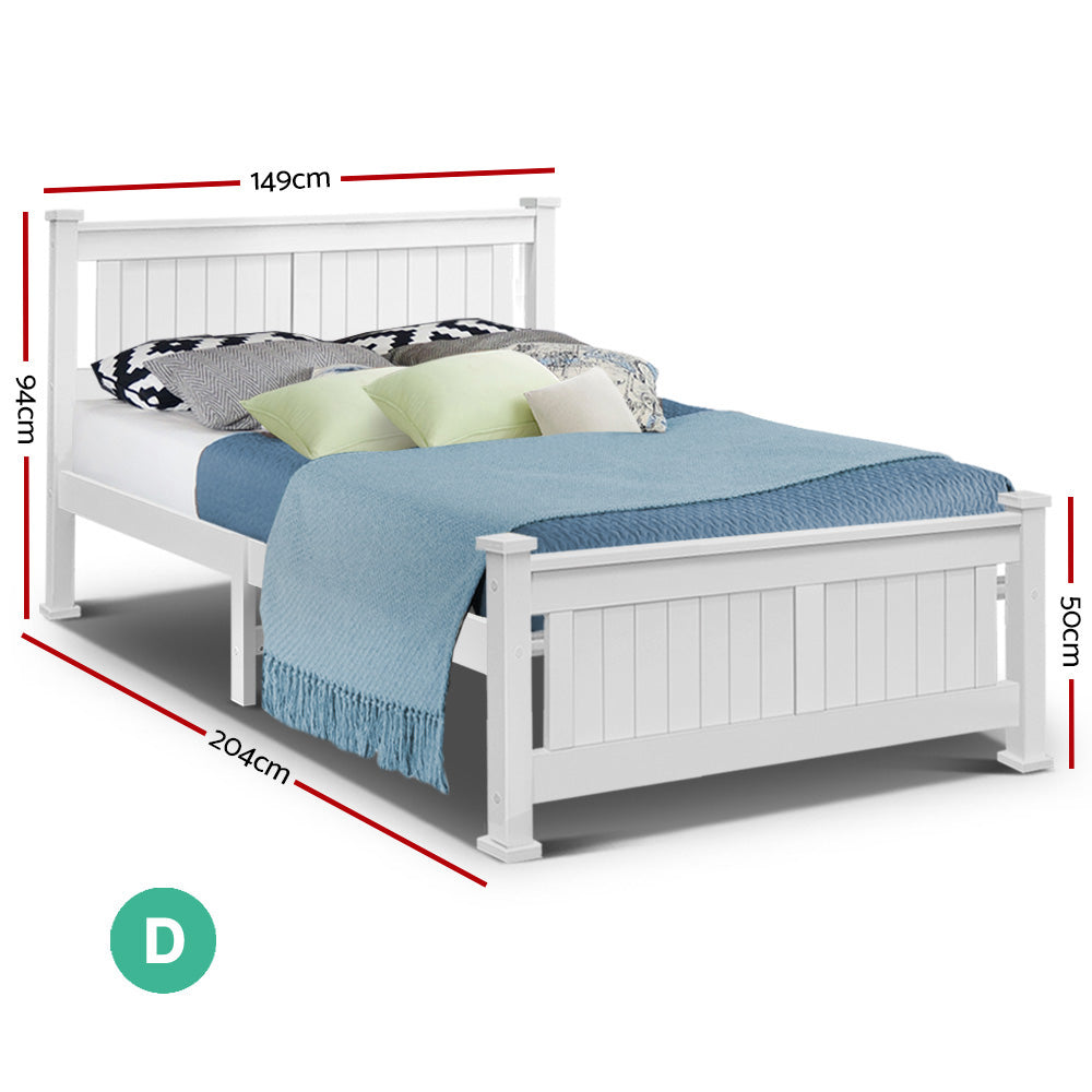 Amber Bed & Mattress Package no Drawers - White Double