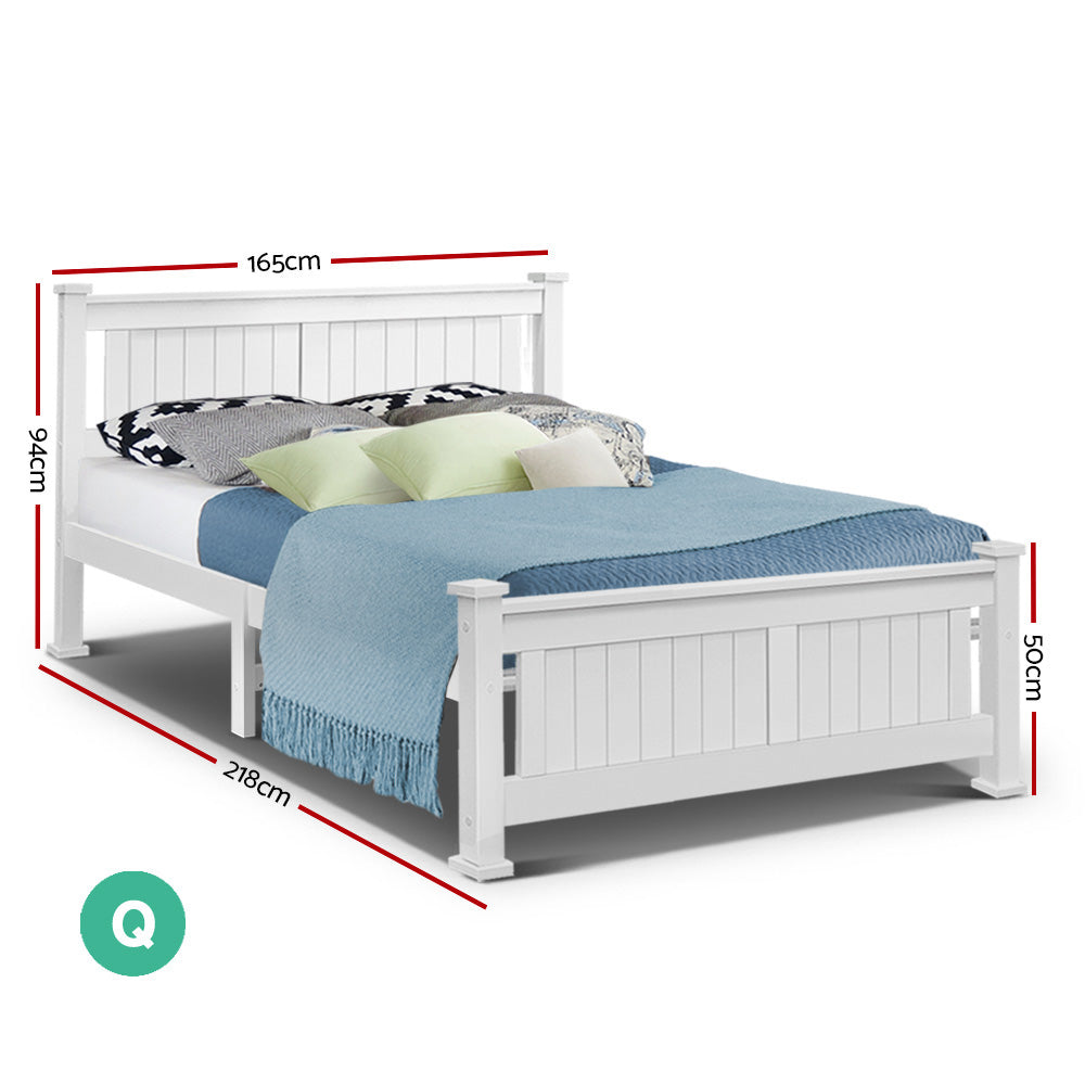 Amber Bed & Mattress Package no Drawers - White Queen