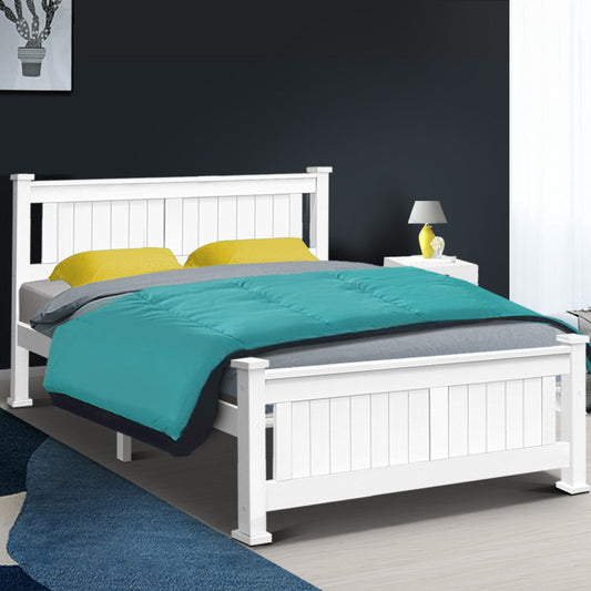 Amber Bed & Mattress Package no Drawers - White Queen
