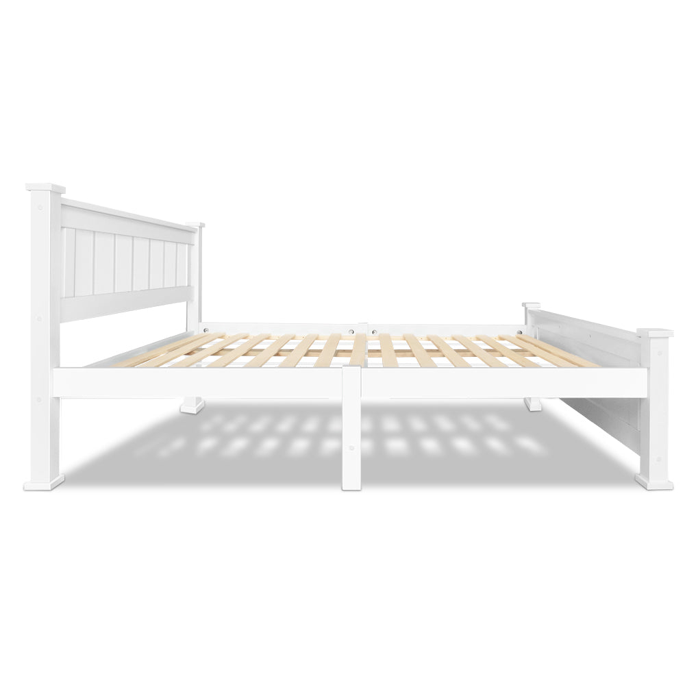 Mystique White Wooden Bed Frame no Drawers - Single