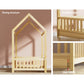 Blair Wooden Bed Frame House Pine Timber Platform - Oak Single