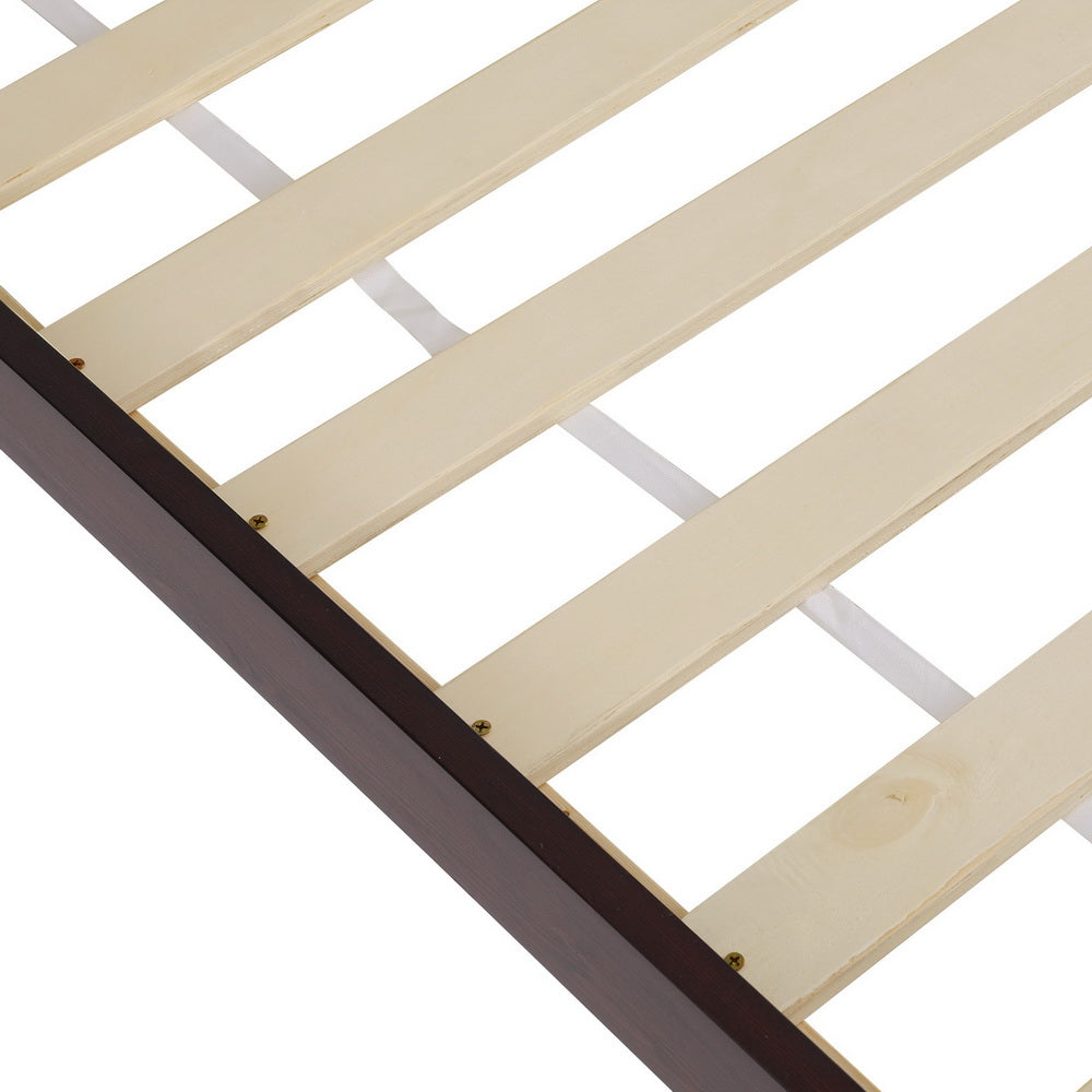 Fiji Bed Frame Wooden Base Platform - Walnut Queen