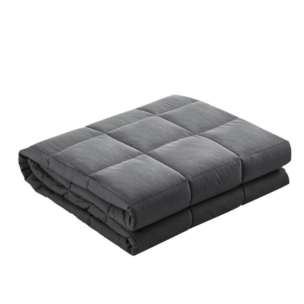 Wrigley Weighted Throw Soft Blanket 11KG Heavy Gravity Adult Deep Sleep Ralax Washable - Dark Grey