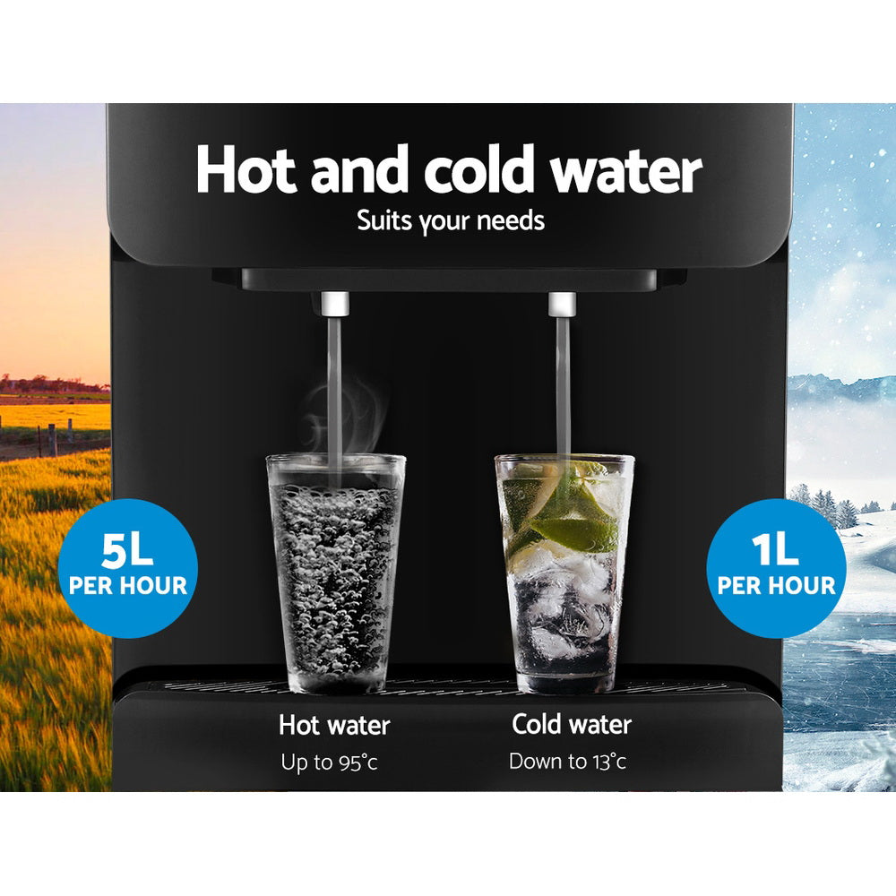 Devanti Water Cooler Dispenser Stand 22L Bottle Black with 2 Filter