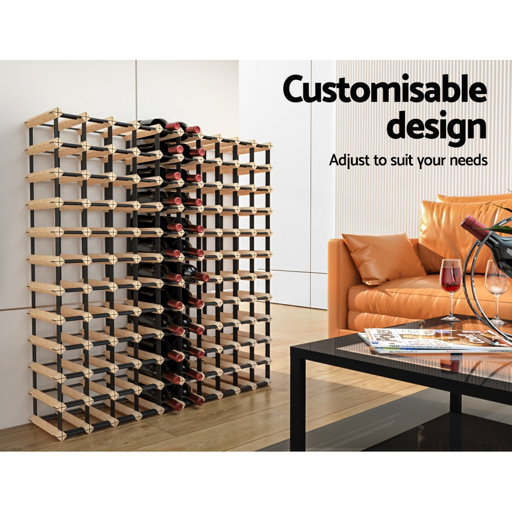 120 Bottle Wine Rack Timber Wooden Storage Wall Racks Organiser Cellar