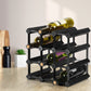 12 Bottle Timber Wine Rack Wooden Storage Wall Racks Holders Cellar - Black