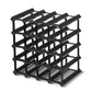 20 Bottle Timber Wine Rack Wooden Storage Wall Racks Holders Cellar - Black