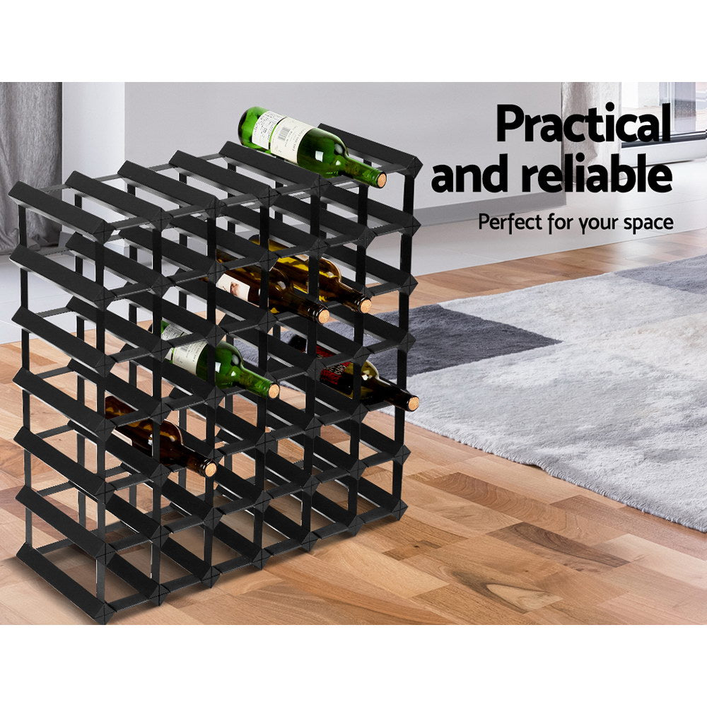 42 Bottle Wine Rack Black