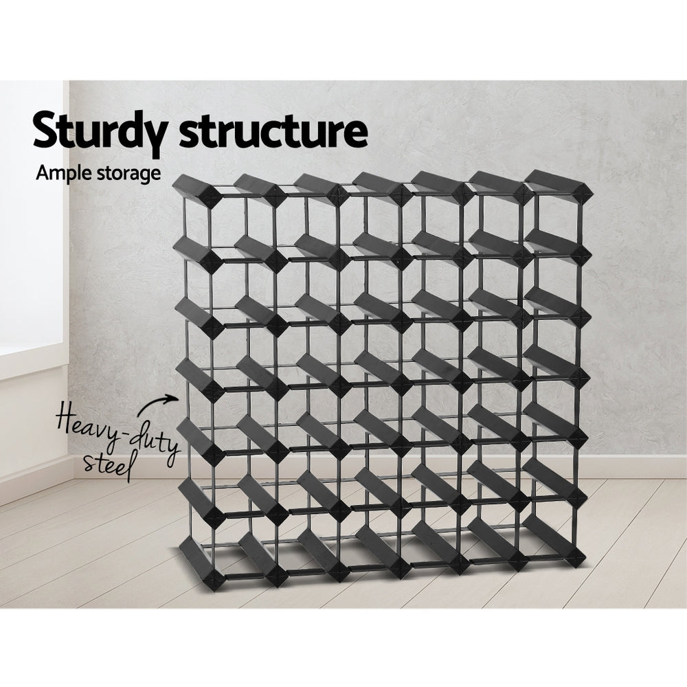 42 Bottle Wine Rack Black