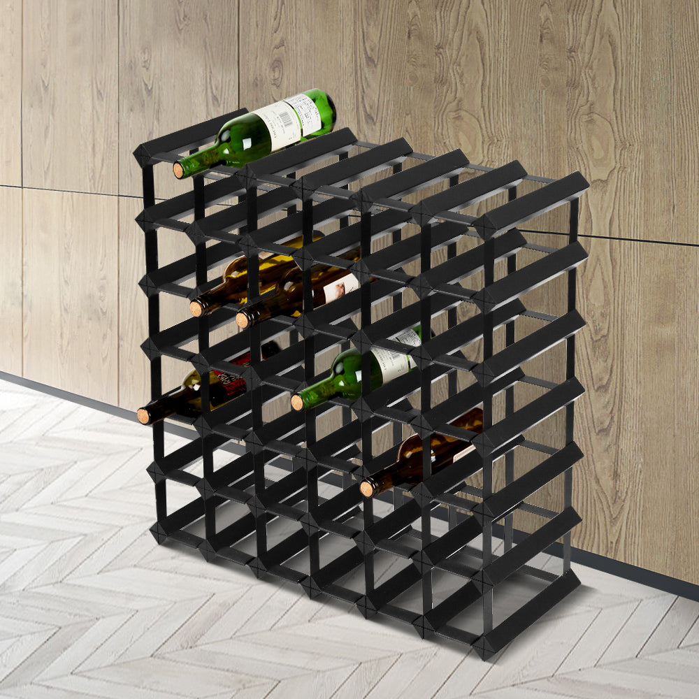 42 Bottle Wine Rack Black