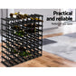 72 Bottle Timber Wine Rack Wooden Storage Wall Racks Holders Cellar - Black