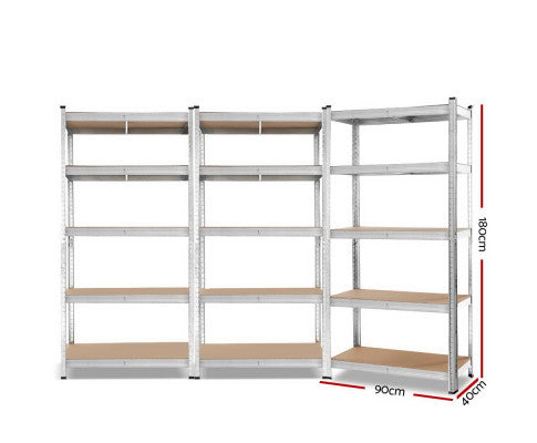 3x1.8M Warehouse Shelving Rack Racking Garage Metal Storage Shelves