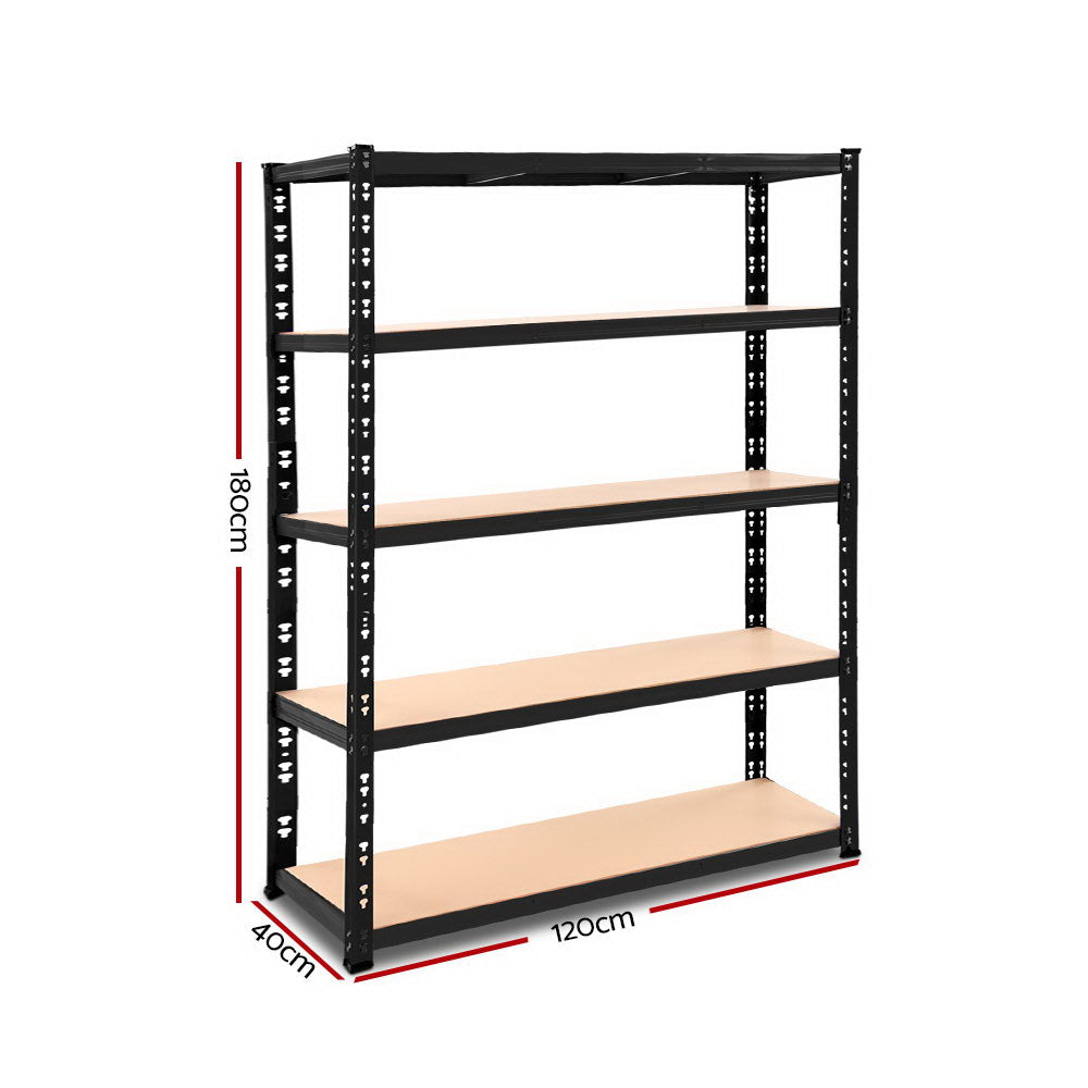 1.8m Warehouse Racking Shelving Storage Shelf Garage Shelves Rack Steel Black