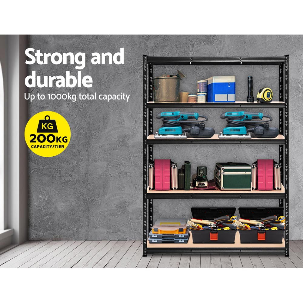 1.8m Warehouse Racking Shelving Storage Shelf Garage Shelves Rack Steel Black