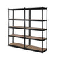 2x1.8m 5-Shelves Steel Warehouse Shelving Racking Garage Storage Rack Black