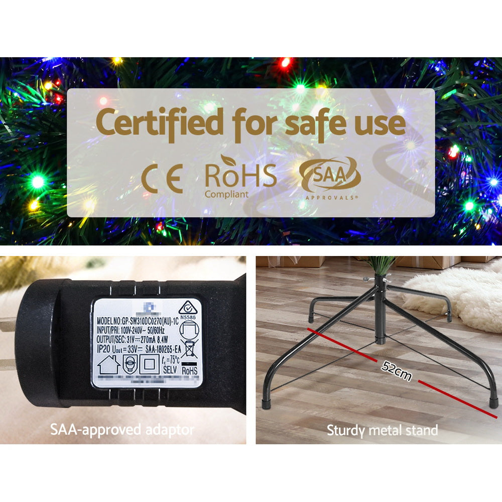 7ft 2.1m 2800 LED Christmas Tree Xmas Tree Decor Lights 8 Modes - Multi Colour