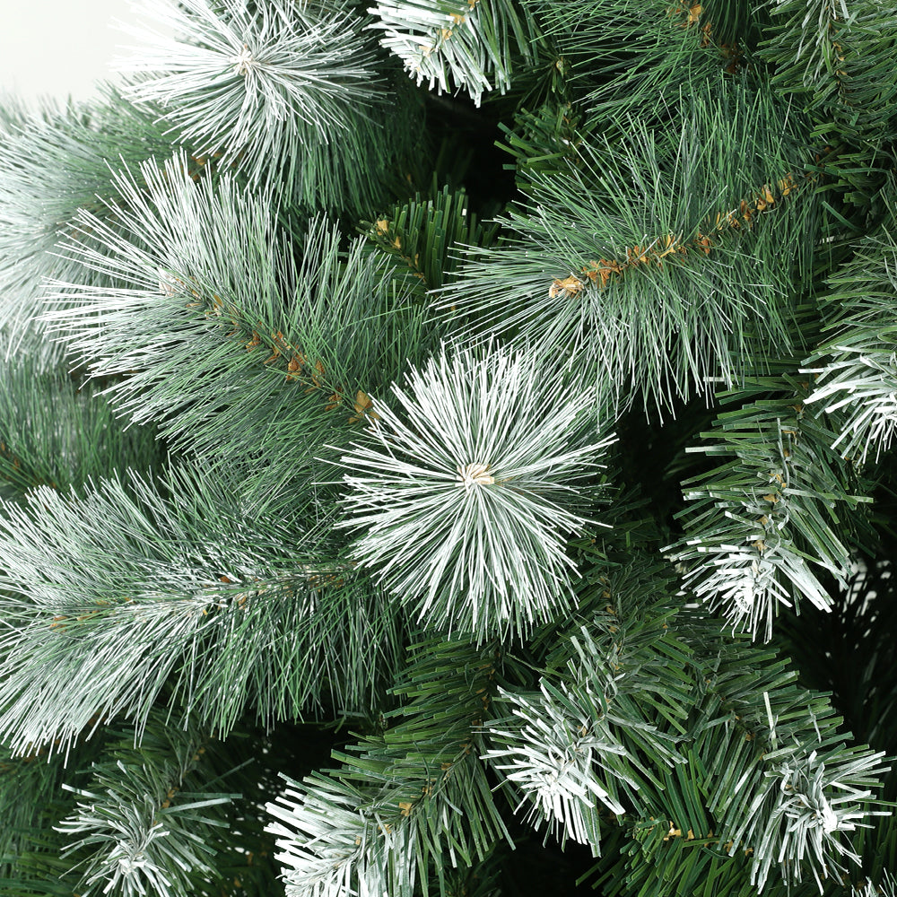 9ft 2.7m 1765 Tips Christmas Tree with Pine Needle Snowy Xmas Tree Green