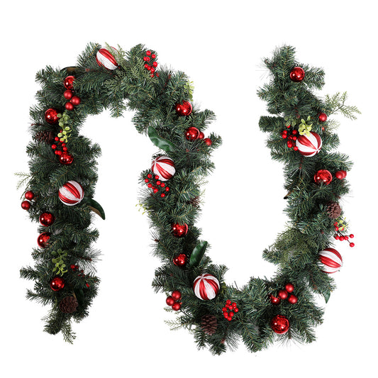 9ft 2.7m 220 Tips Christmas Garland with Decorations Xmas Wedding Party