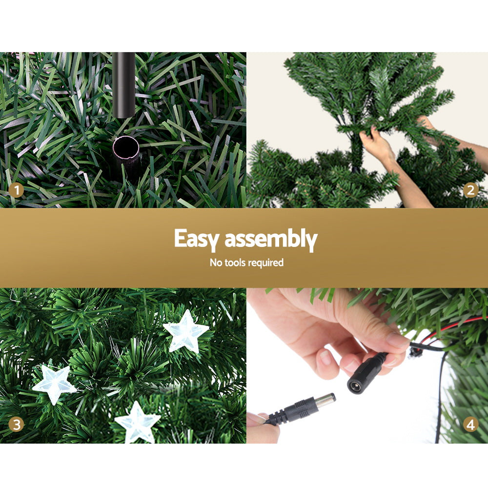 6ft 1.8m 250 Tips Christmas Tree Optic Fibre LED Xmas tree - Multi Colour