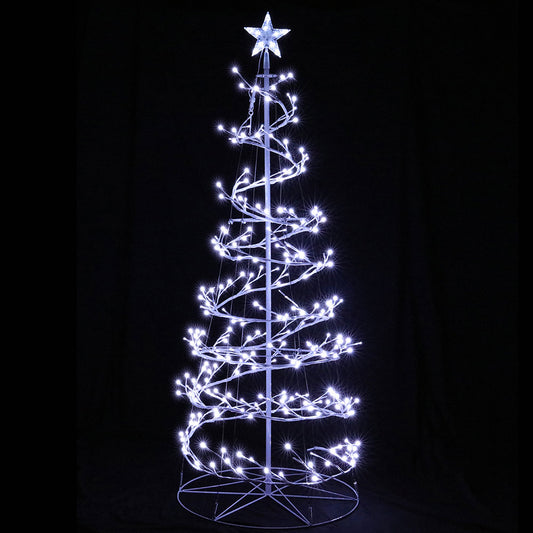 6ft 1.8m 320 LED Christmas Tree Xmas Cold White Lights Optic Fibre