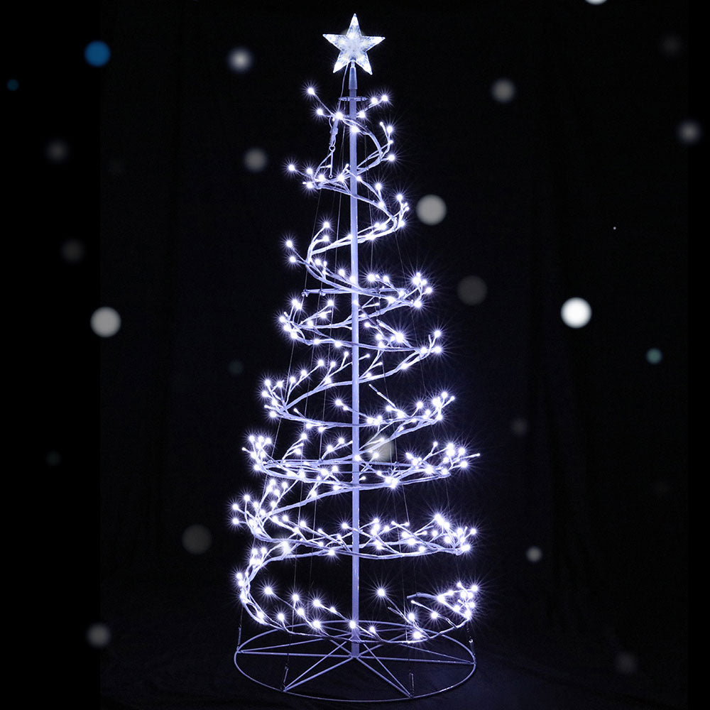 6ft 1.8m 320 LED Christmas Tree Xmas Cold White Lights Optic Fibre