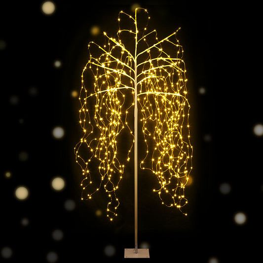 7ft 2.1m 600 LED Solar Christmas Tree String Lights Xmas Trees - Warm White