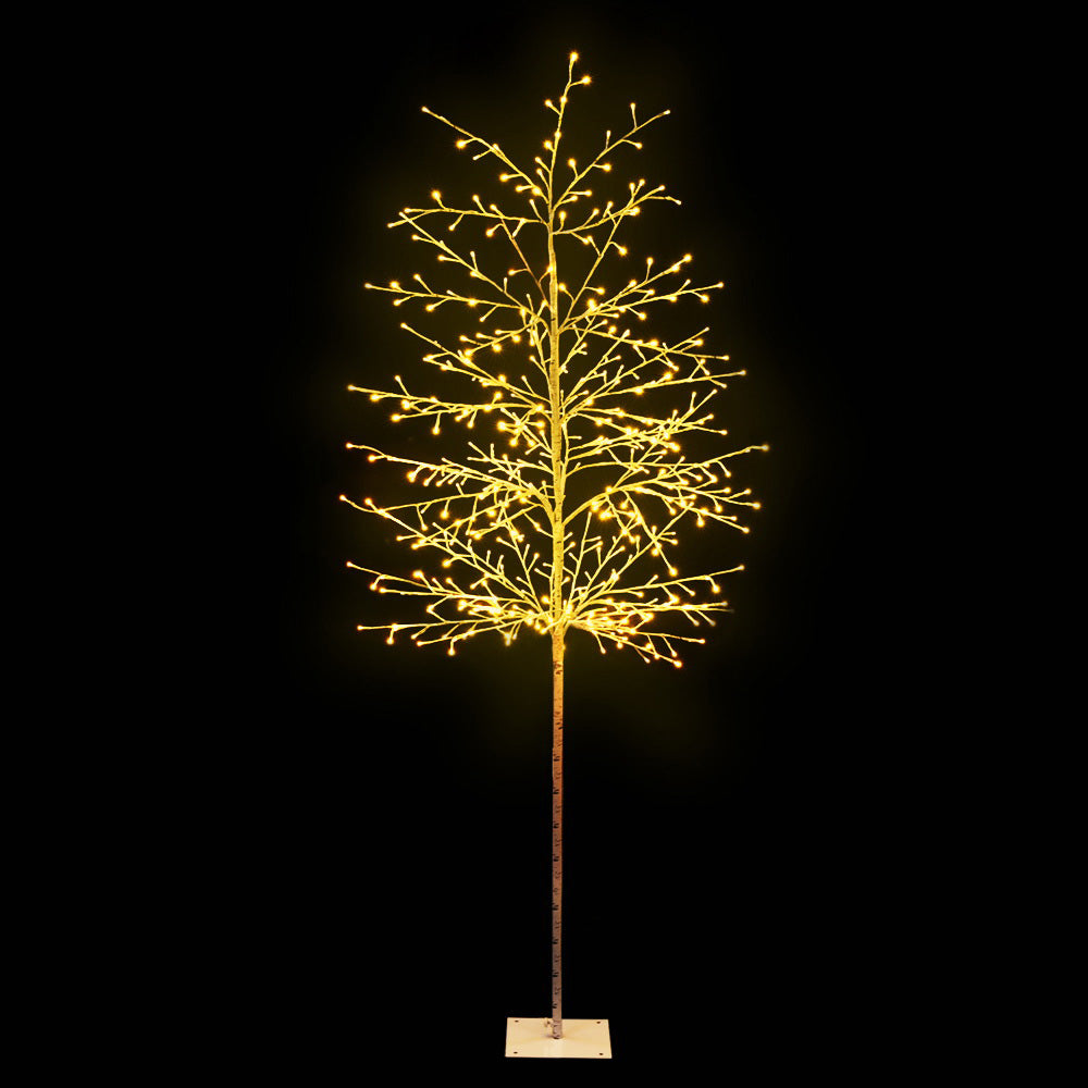 7ft 2.1m 480 LED Solar Christmas Tree Twigs Lights Xmas Tree - Warm White