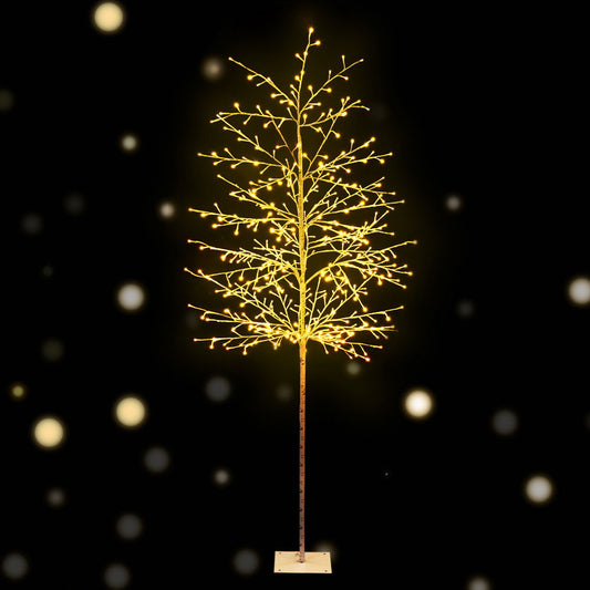 7ft 2.1m 480 LED Solar Christmas Tree Twigs Lights Xmas Tree - Warm White