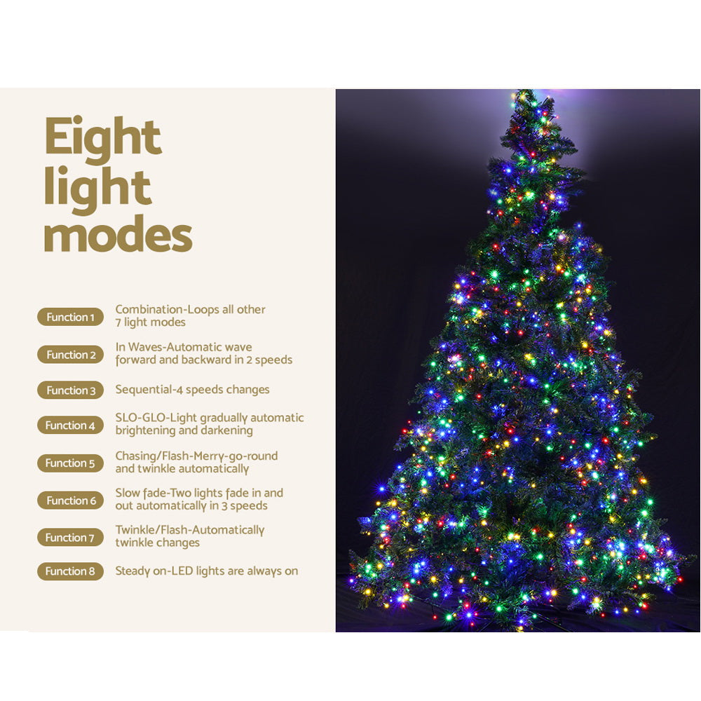 7ft 2.1m 1134 Tips Christmas Tree Xmas Tree Decoration 8 Light Mode - Multi Colour