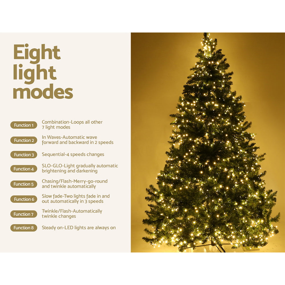 8ft 2.4m 1488 LED Christmas Tree Xmas Tree Decorations 8 Light Modes - Warm White