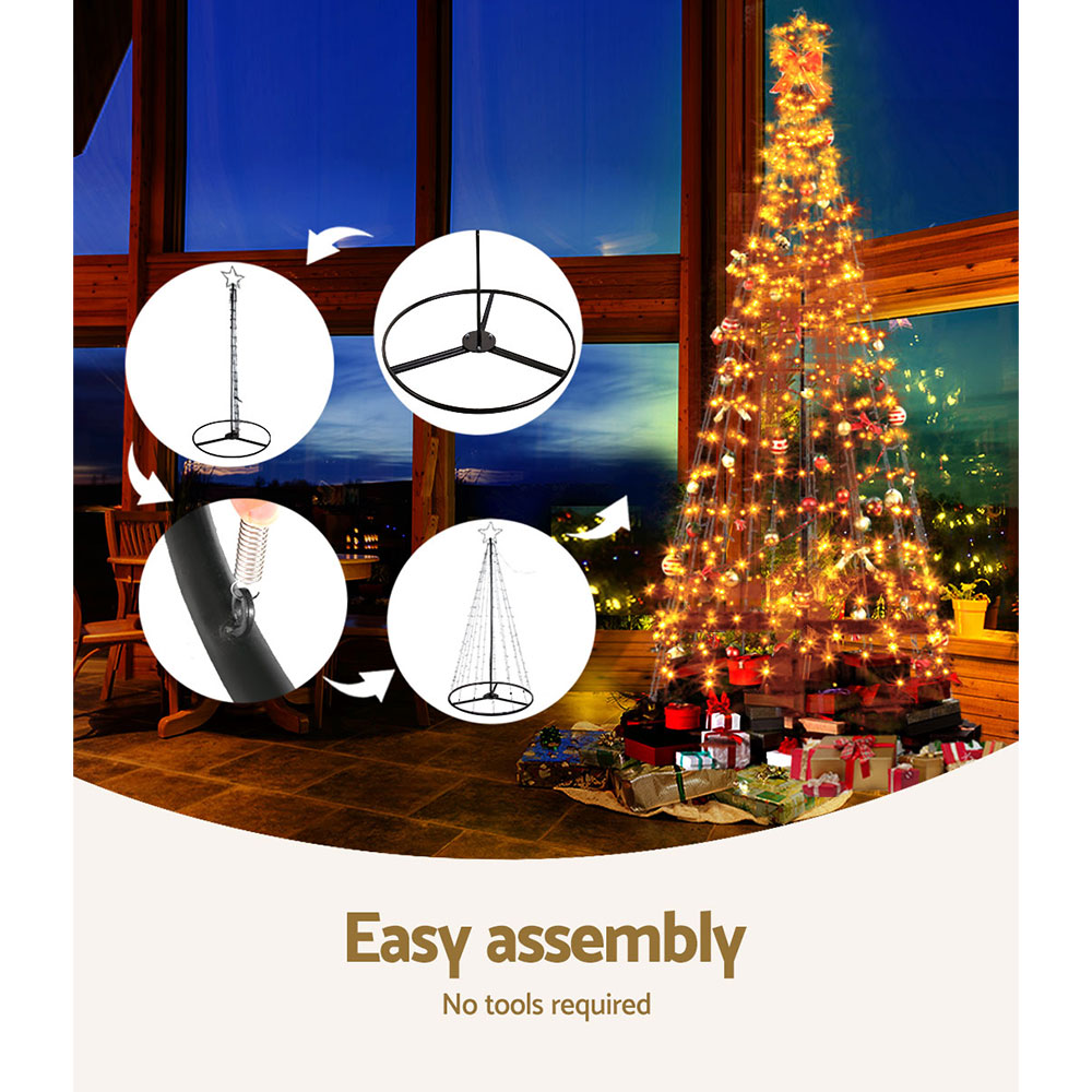 12 ft 3.6m 400 LED Solar Christmas Tree Xmas Tree Decorations 8 Light Modes - Warm White