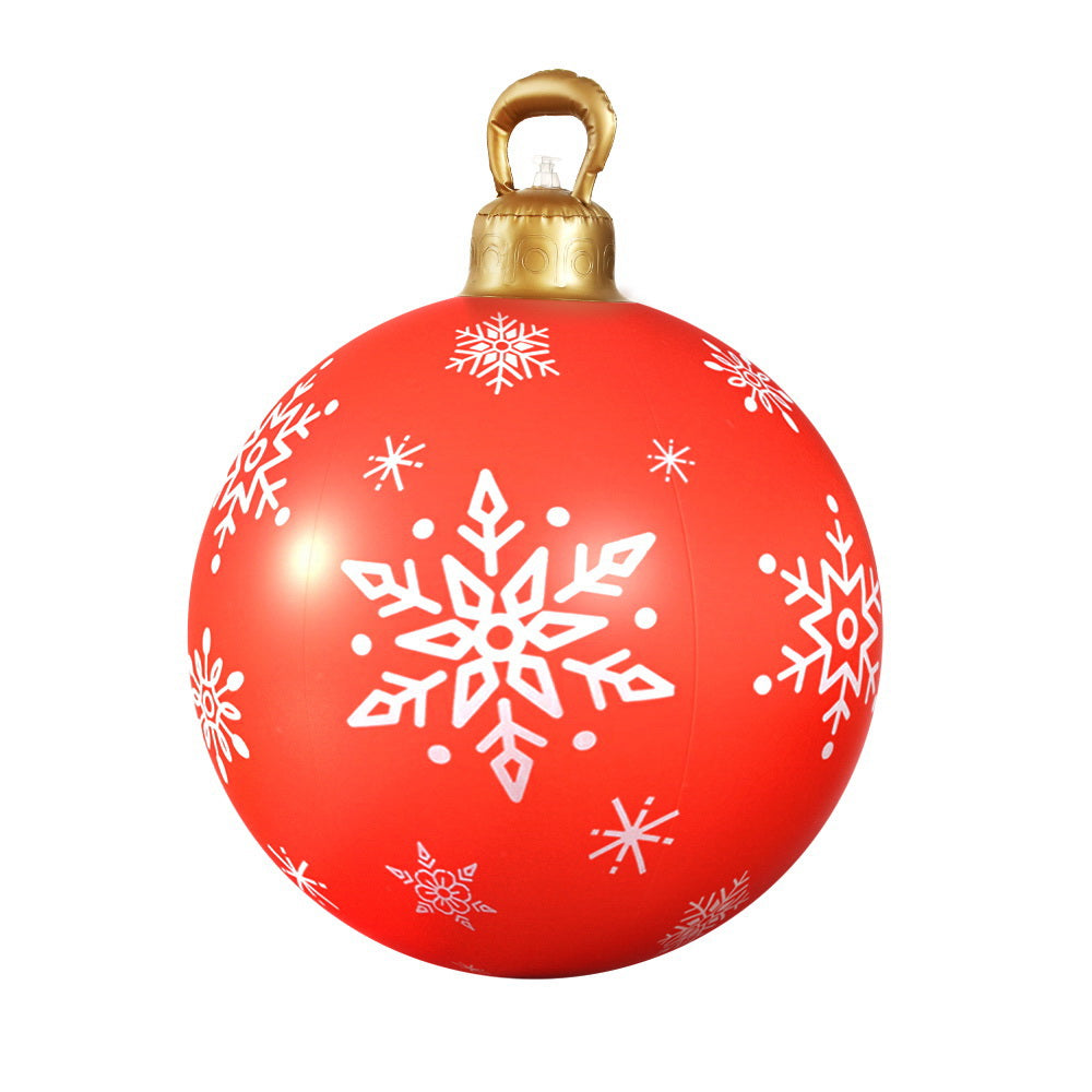 Snowflake Giant Bauble Ball Christmas Inflatable LED Outdoor Xmas Decoration Red - 60cm