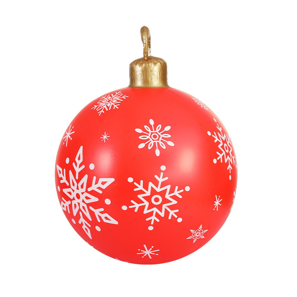 Snowflake Giant Bauble Ball Christmas Inflatable LED Outdoor Xmas Decoration Red - 60cm