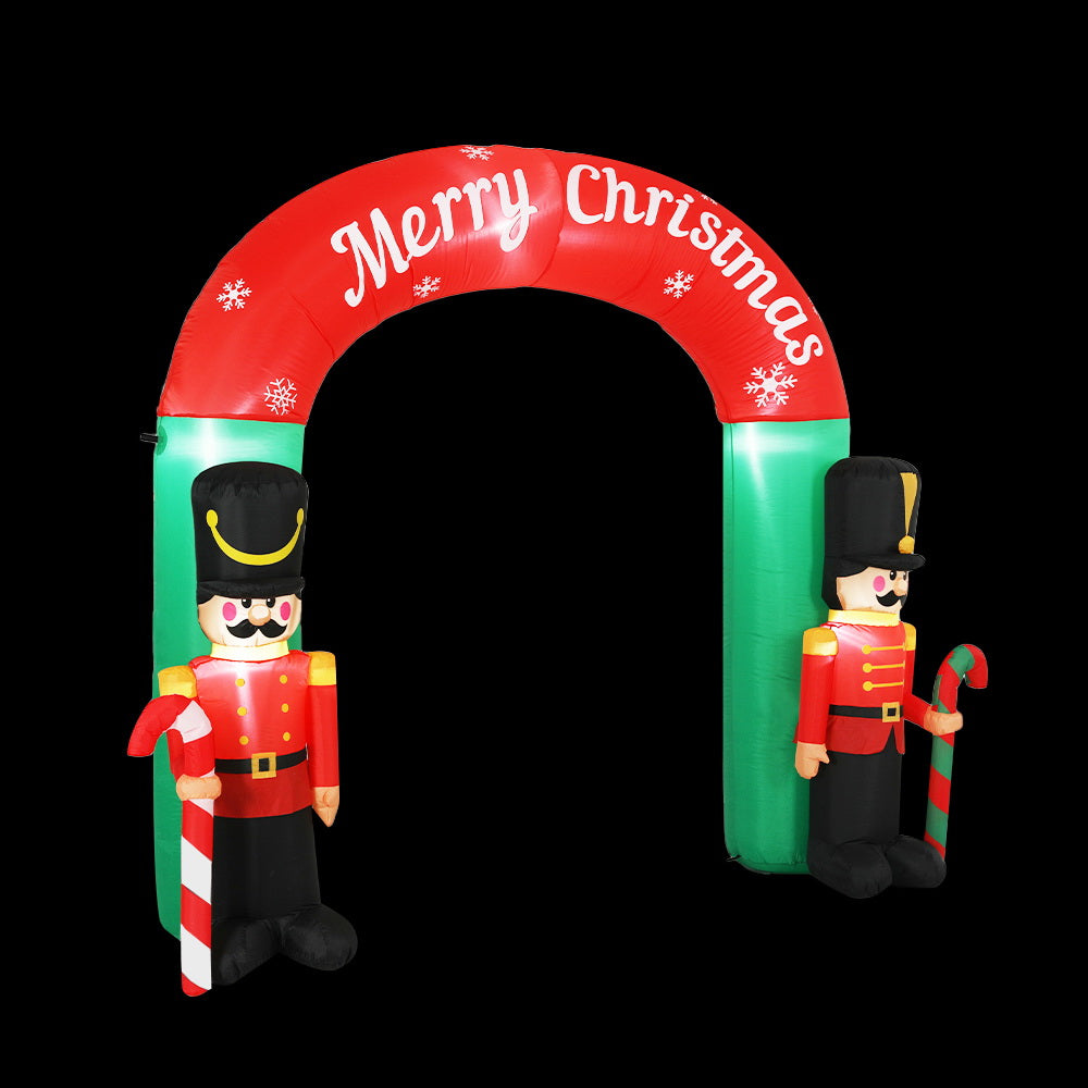 Archway Nutcracker Christmas Inflatable Illuminated Xmas Decorations - 3M