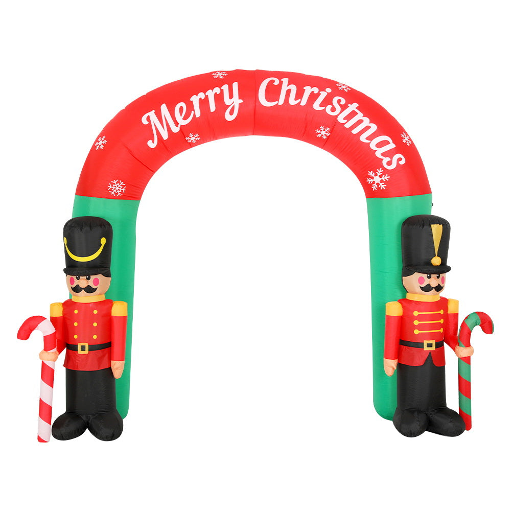 Archway Nutcracker Christmas Inflatable Illuminated Xmas Decorations - 3M