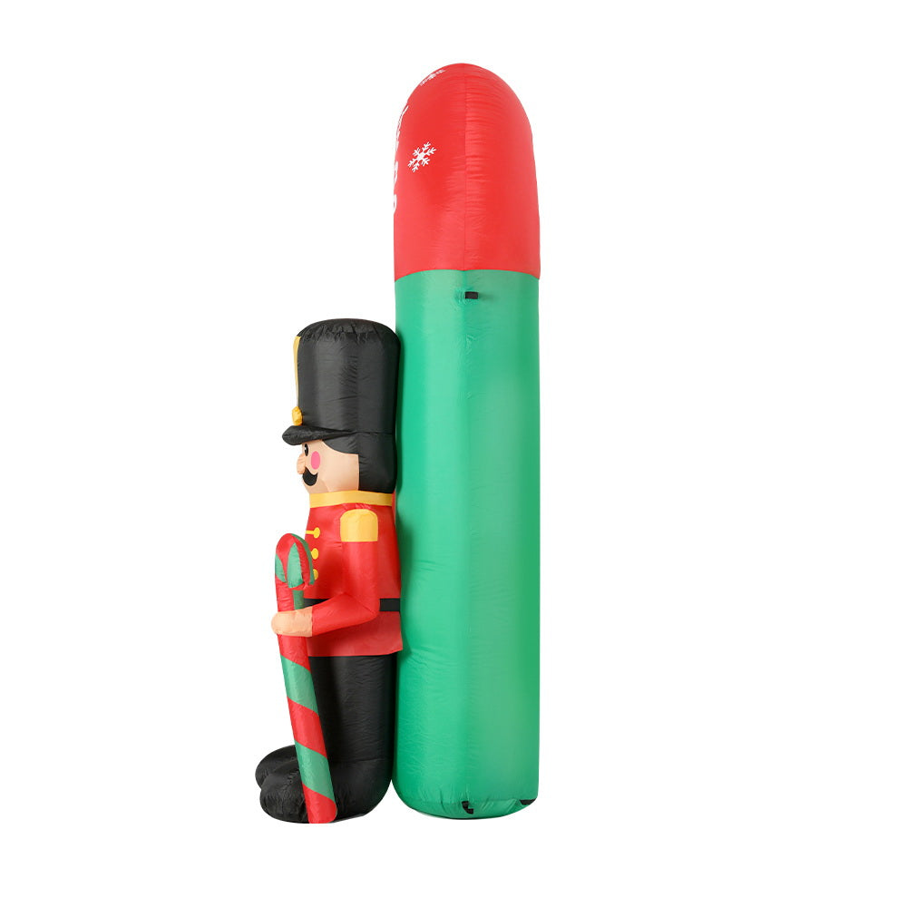 Archway Nutcracker Christmas Inflatable Illuminated Xmas Decorations - 3M